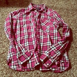 American eagle button down plaid shirt