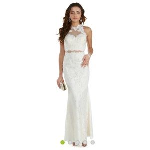 Ivory Lace Prom Dress