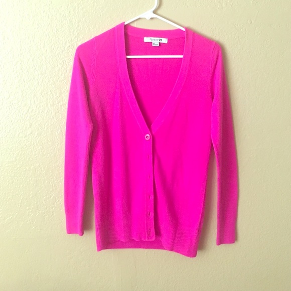 womens hot pink cardigan sweater