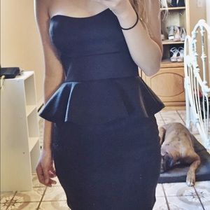 Black peplum dress