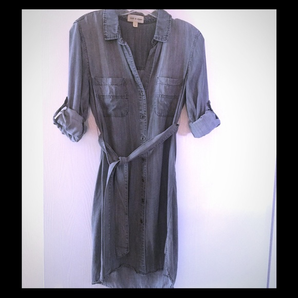 Cloth and Stone belted chambray shirt dress