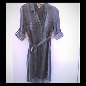 Cloth and Stone belted chambray shirt dress