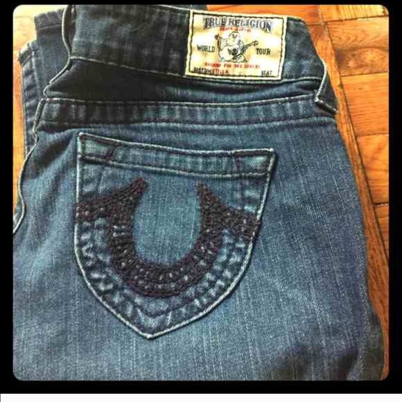 True religion jeans with black logo