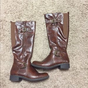 Brown riding boots