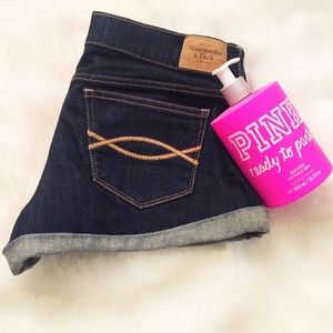 Abercrombie and Fitch dark blue jean shorts