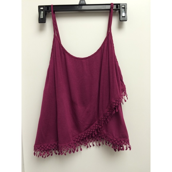 Maroon lace trim cami