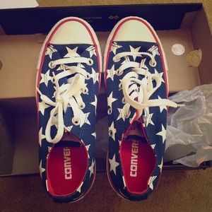 Converse American flag type print