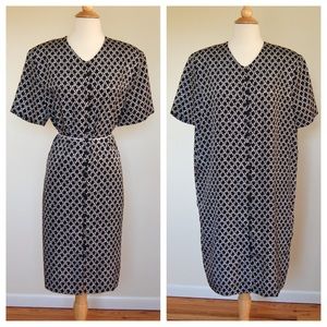 Vintage 1980's Print Shift Shirt Dress