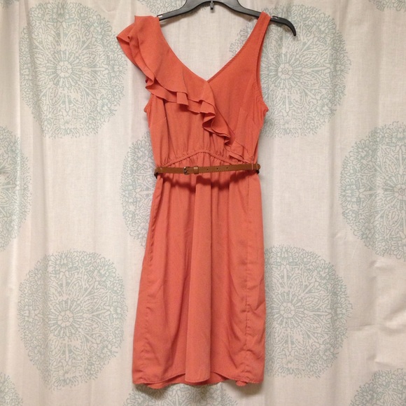 Coral Ruffled Dress