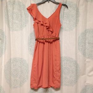 Coral Ruffled Dress