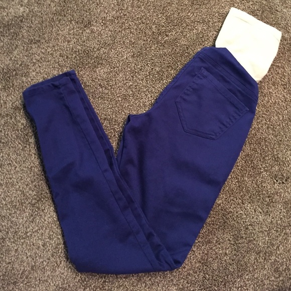 Blue motherhood maternity skinny pants