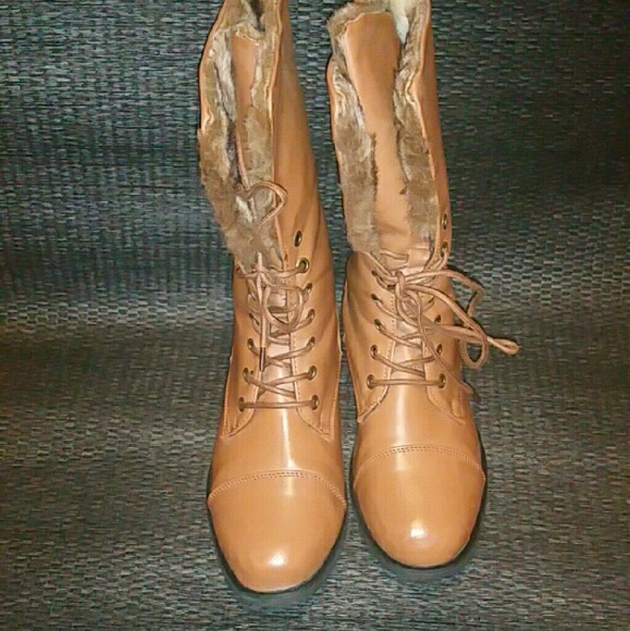 Faux leather boots