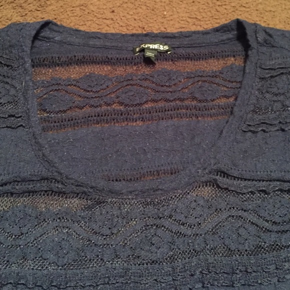 *******SOLD******Express XS navy lace shirt - Picture 2 of 2