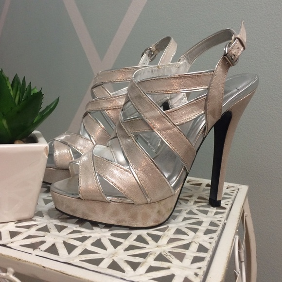 Shoes - Silver Platforms- Worn twice
