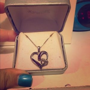 Diamond crusted heart necklace