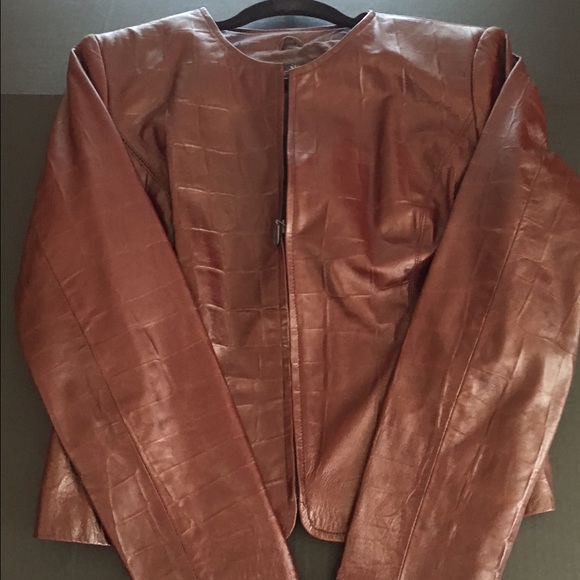 Brown leather coat/blazer