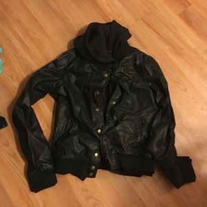 Obey leather jacket size large