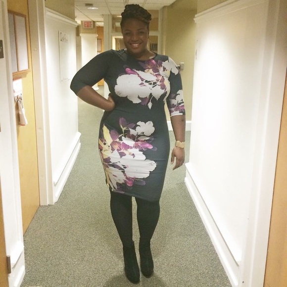 River Island Bodycon Column Dress Floral Oriental