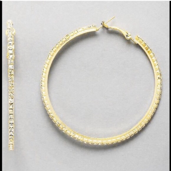 🌷🆕Arrival Rhinestone hoop earrings🌷 - Picture 4 of 4