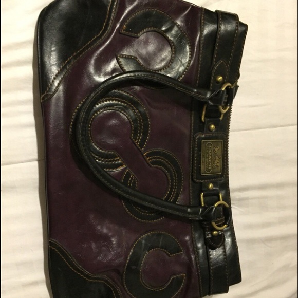 Purple coach purse