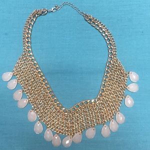 Forever 21 gold necklace with Blush pink jewels