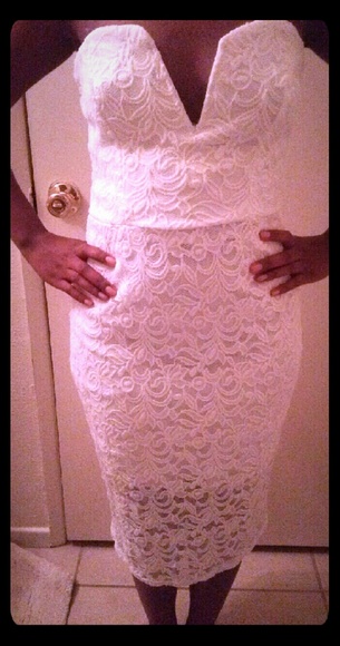 Flattering, Crisp white strapless dress