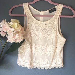 ASTR Crochet Lace Crop Top