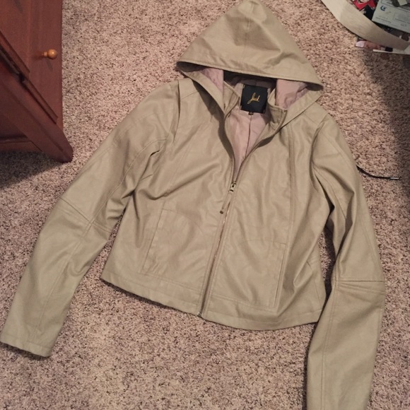 Gray Jack Hooded faux leather jacket