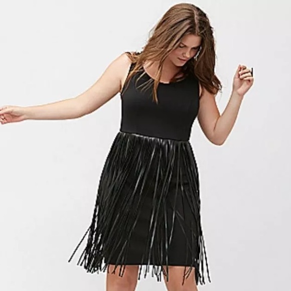 Lane Bryant Black Fringe Dress