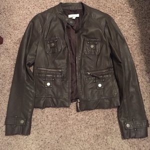 New York & Co Brown Faux Leather Jacket