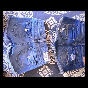 Short shorts . True religion and Abercrombie.