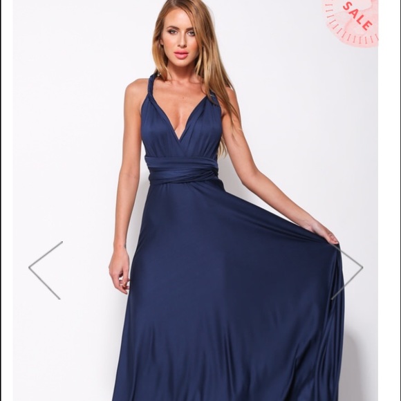 Navy formal maxi dress
