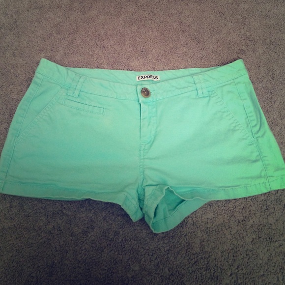 Size 6 Express shorts in a mint color.