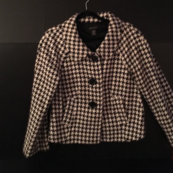 Black/white wool blazer