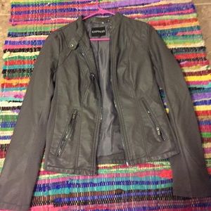 Express women's grey leather jacket