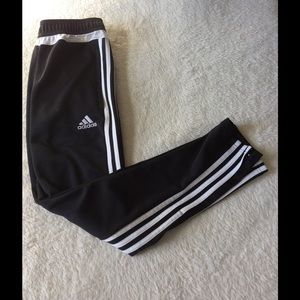 Adidas black and white joggers