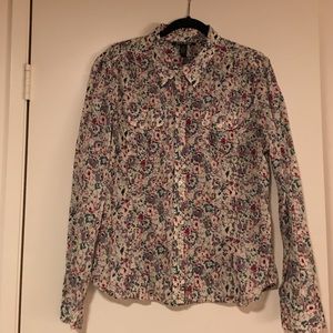 Fitted, light-weight Lucky Brand Floral print top