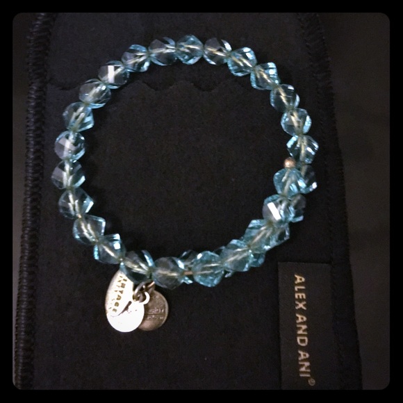 Alex and Ani beaded blue bracelet