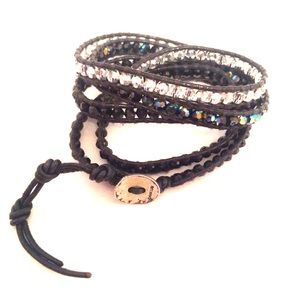 REAL Chan Luu Wrap Bracelet, natural black leather