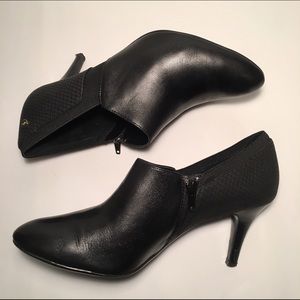 Calvin Klein - Leather Heeled Ankle Booties