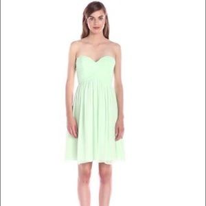 Strapless light seafoam green dress