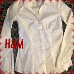 White button down top