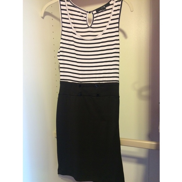 Striped white and black dress