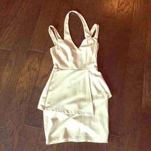 Sexy Bebe halter neck peplum club dress