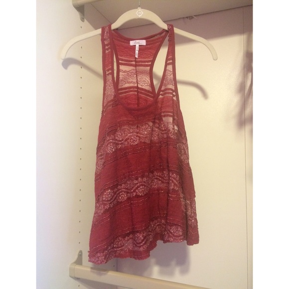 Red lace tank