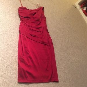 Ruched side one should satin dress