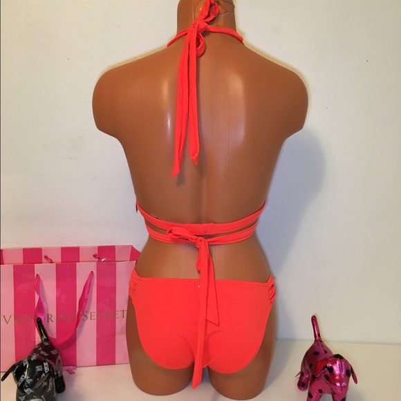 🚫SOLD🚫NEW S PINK VS SWIMSUIT WRAP TOP SWIM - Picture 3 of 4