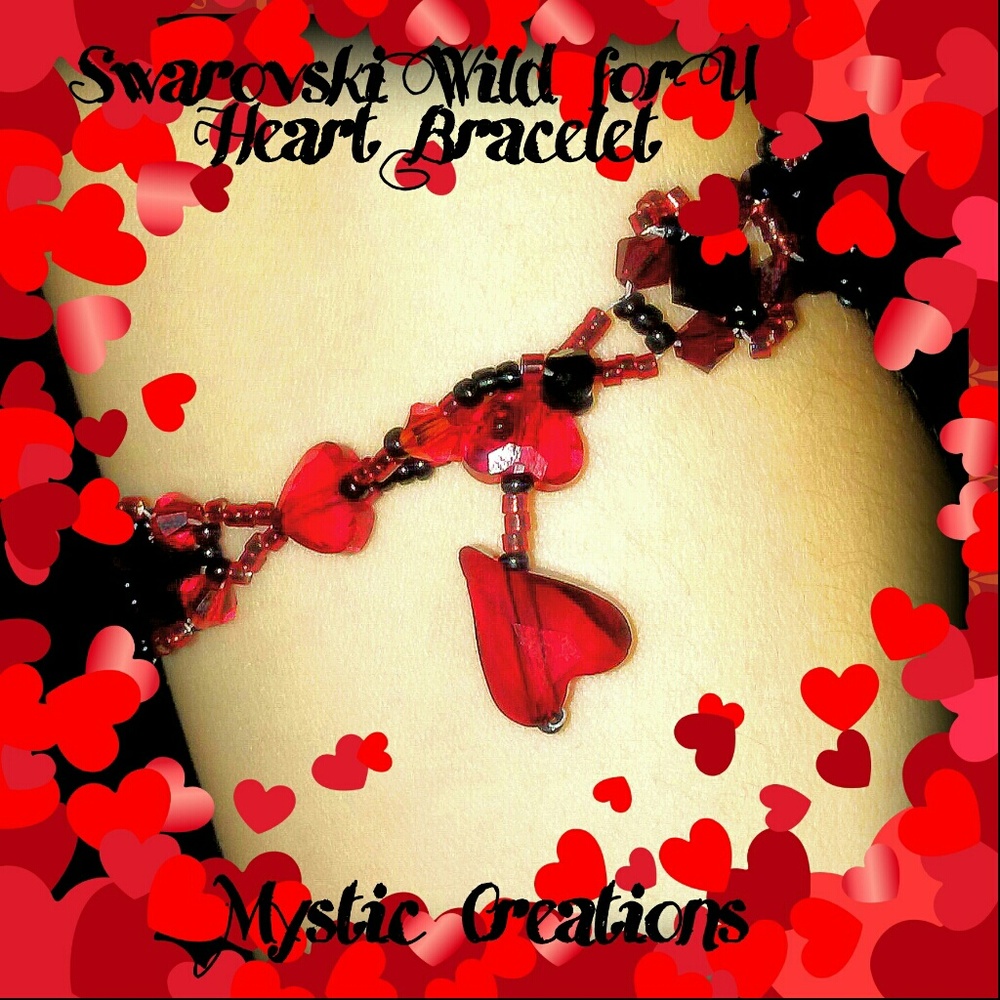 🌟👑🗝💖"Wild for U" Crystal Heart Bracelet💗