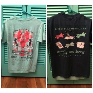 TWO women's small simply southern shirts