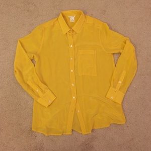 Club Monaco Silk Yellow Blouse